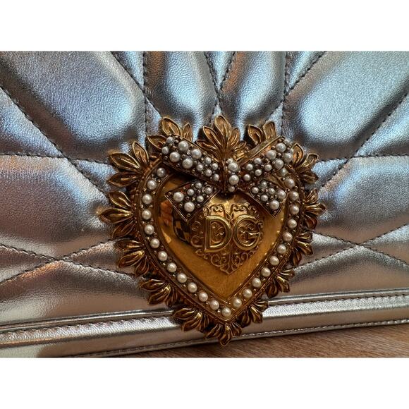 Dolce & Gabbana Silver Small Devotion Bag EUC - Picture 2 of 8